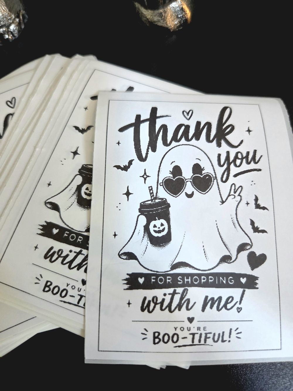 Thank You Ghost Halloween Stickers 50ct